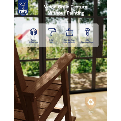 WINSOON All Weather Outdoor Rocking Chair, Set of 2
