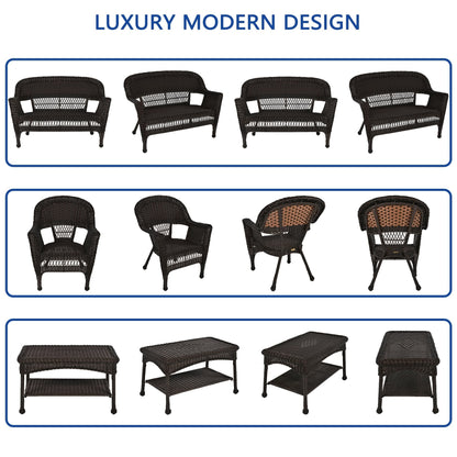 Ensemble de salon en osier pour terrasse, 4 pièces