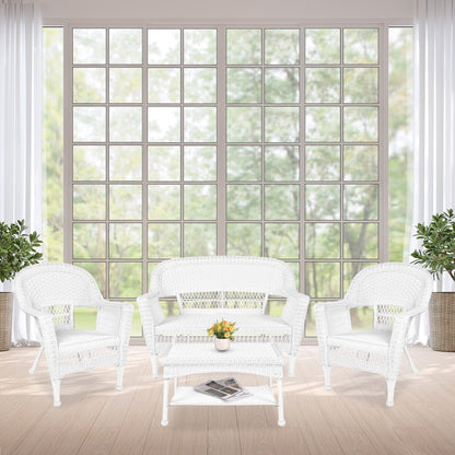 Ensemble de salon en osier pour terrasse, 4 pièces