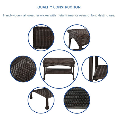 Ensemble de salon en osier pour terrasse, 4 pièces