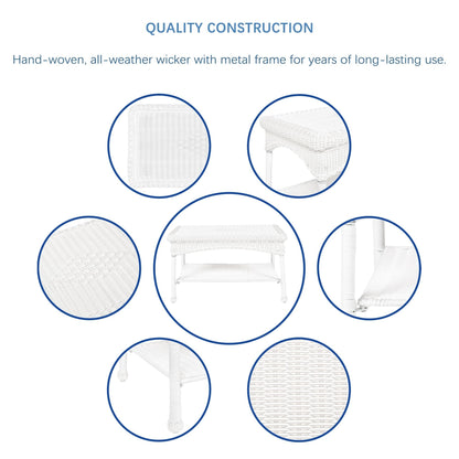 Ensemble de salon en osier pour terrasse, 4 pièces