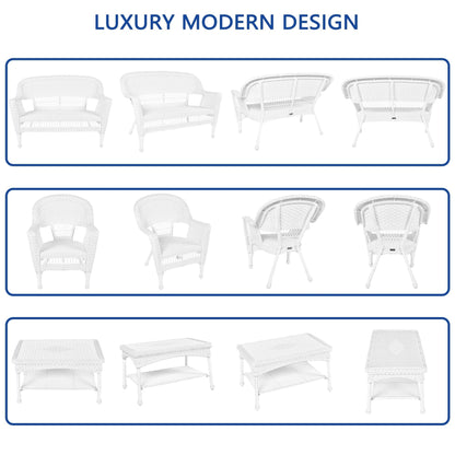 Ensemble de salon en osier pour terrasse, 4 pièces