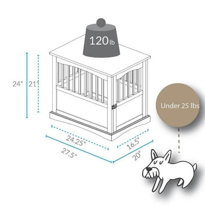 Wooden Pet Crate End Table with Lockable Door