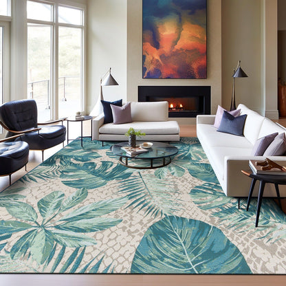 World Rug Gallery Contemporary Tropical Floral Indoor/Outdoor Area Rug