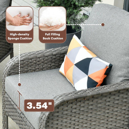 XIZZI 4-piece Outdoor Patio Furniture Conversation Set with Table