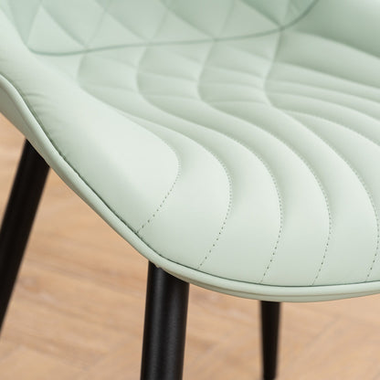 Lot de 2 chaises de salle à manger modernes en cuir capitonné sans accoudoirs