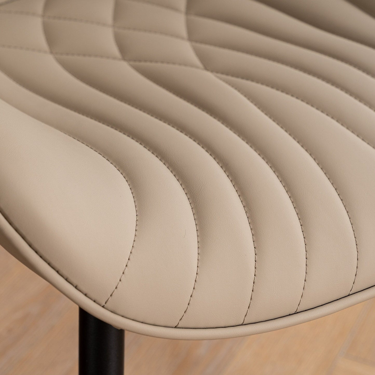 Lot de 2 chaises de salle à manger modernes en cuir capitonné sans accoudoirs