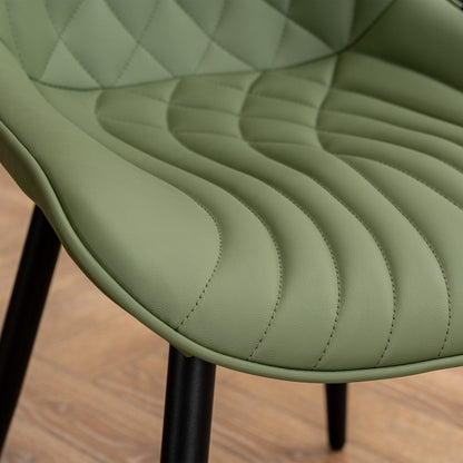 Lot de 2 chaises de salle à manger modernes en cuir capitonné sans accoudoirs