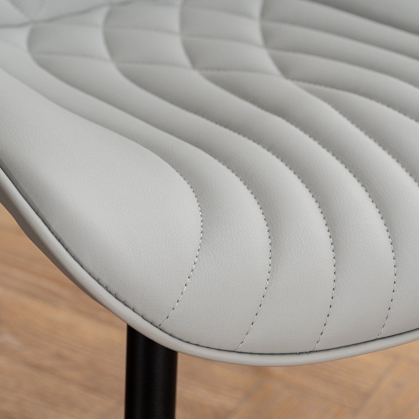 Lot de 2 chaises de salle à manger modernes en cuir capitonné sans accoudoirs