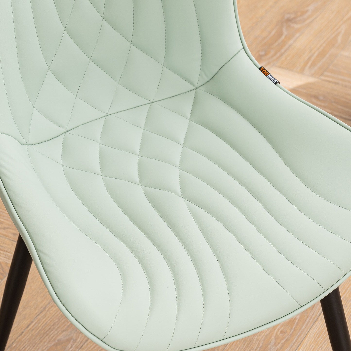 Lot de 2 chaises de salle à manger modernes en cuir capitonné sans accoudoirs