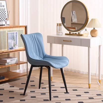 Lot de 2 chaises de salle à manger modernes en cuir capitonné sans accoudoirs