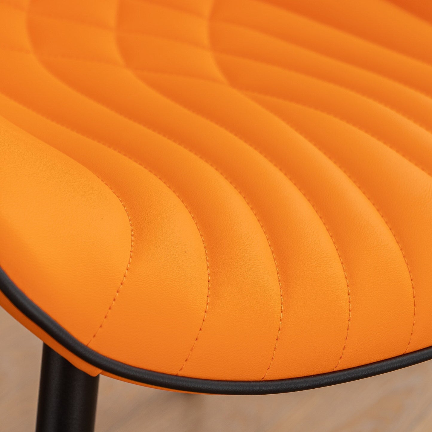 Lot de 2 chaises de salle à manger modernes en cuir capitonné sans accoudoirs