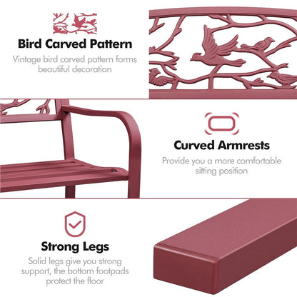Yaheetech Banc de jardin de patio pour extérieur, chaise de porche en métal - N/A
