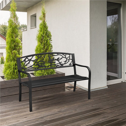 Yaheetech Banc de jardin de patio pour extérieur, chaise de porche en métal - N/A