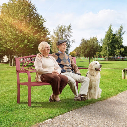 Yaheetech Banc de jardin de patio pour extérieur, chaise de porche en métal - N/A