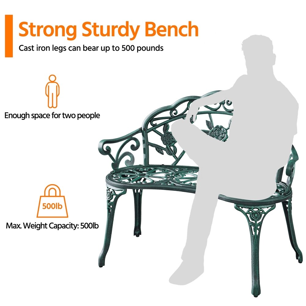 Yaheetech Banc extérieur en métal pour terrasse, parc, jardin - N/A