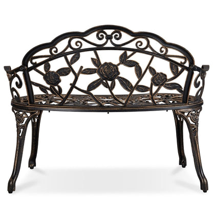 Yaheetech Banc extérieur en métal pour terrasse, parc, jardin - N/A