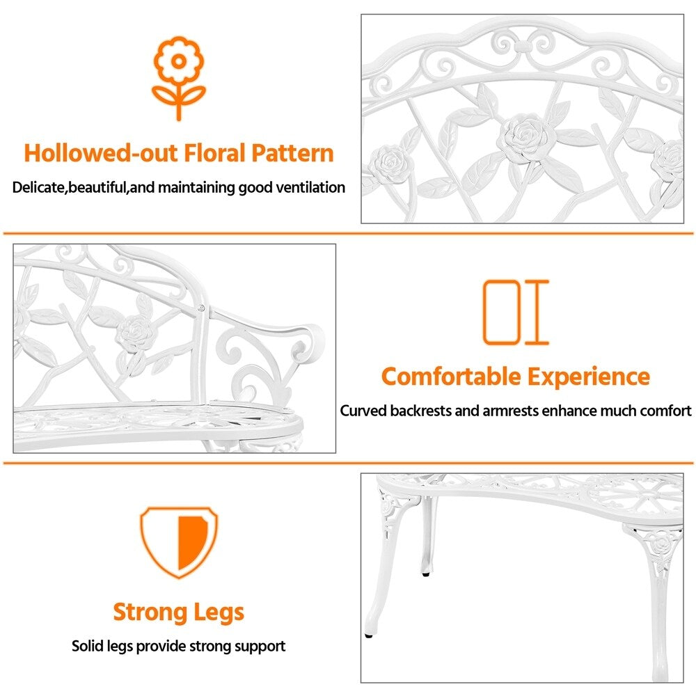 Yaheetech Banc extérieur en métal pour terrasse, parc, jardin - N/A