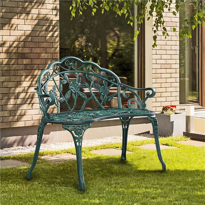Yaheetech Banc extérieur en métal pour terrasse, parc, jardin - N/A