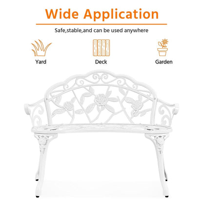 Yaheetech Banc extérieur en métal pour terrasse, parc, jardin - N/A