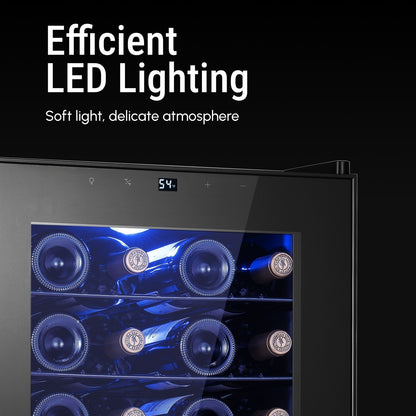 Réfrigérateur à vin/boissons de 17 pouces pouvant contenir 28 bouteilles, refroidisseur à vin en acier inoxydable pour usage domestique et commercial.