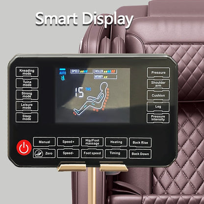 Fauteuil de massage inclinable à gravité zéro avec massage corporel complet, chauffage et audio Bluetooth intégré.