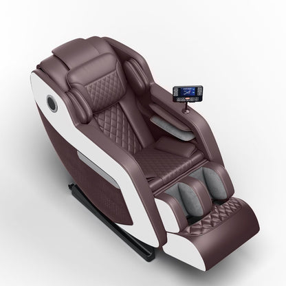Fauteuil de massage inclinable à gravité zéro avec massage corporel complet, chauffage et audio Bluetooth intégré.