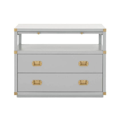 Barrett 2 Drawer Nightstand, Grey & Gold