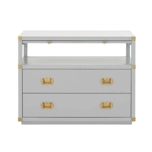 Barrett 2 Drawer Nightstand, Grey & Gold