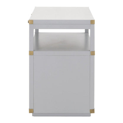 Barrett 2 Drawer Nightstand, Grey & Gold