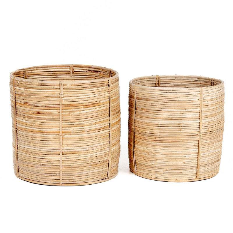 Panier rond en rotin, lot de 2