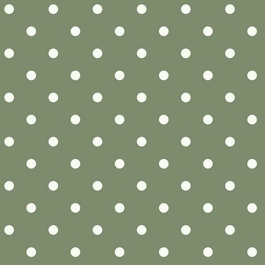 Papier peint à pois couleur olive