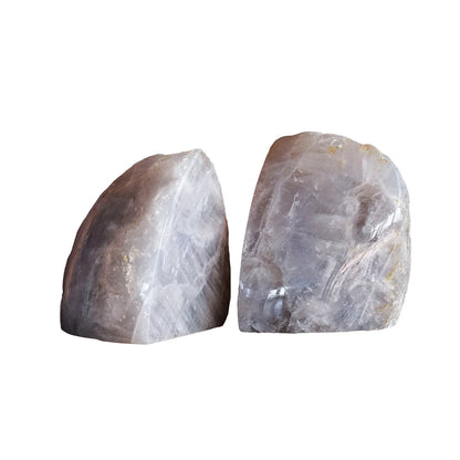 Butées de livres en quartz rose bleu