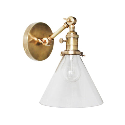 Jamestown Single Short Arm Wall Sconce with Tapered Clear Glass Shade