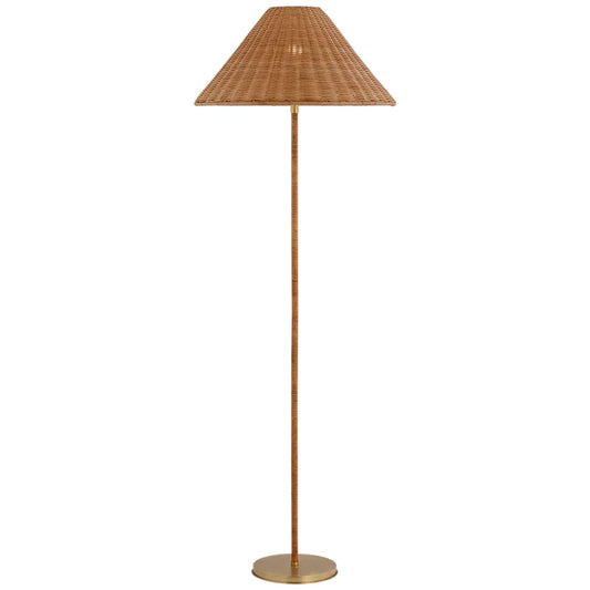 Lampe de sol Wimberley, taille moyenne, avec abat-jour enveloppant